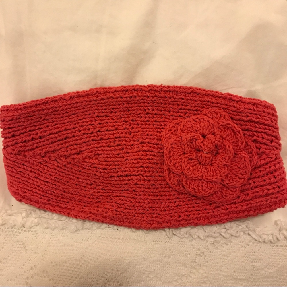 Knit Headband with Flower